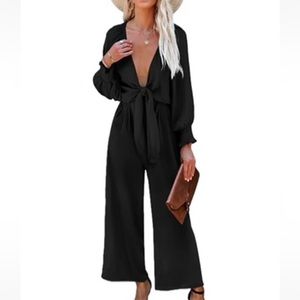 Black long sleeve sexy romper